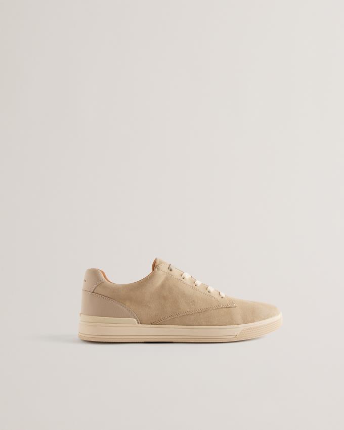 Basket Ted Baker Textured Leather Low Top Beige Homme | WZL-71643366